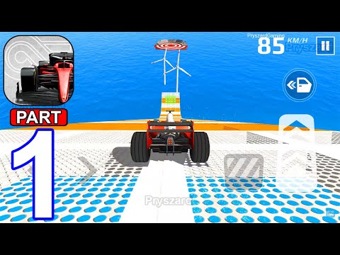 Gameplay Walkthrough Part 1 Big Ramp Stunt Car Race Game (Android, iOS) - YouTube