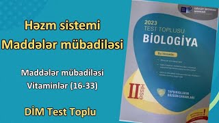 Maddələr mübadiləsi. Vitaminlər. DİM (16-33)