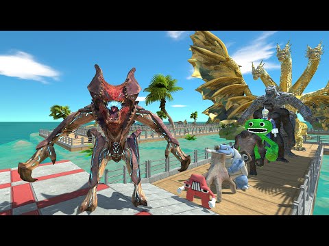 Raijin vs Ghidorah OASIS DEATH RUN - Animal Revolt Battle Simulator