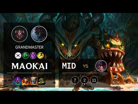 Maokai Mid vs Akali - KR Grandmaster Patch 10.19