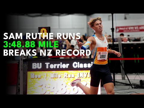 Der 16-jährige Sam Ruthe läuft die Meile in 3:48,88 Minuten – und bricht damit den neuseeländisch...