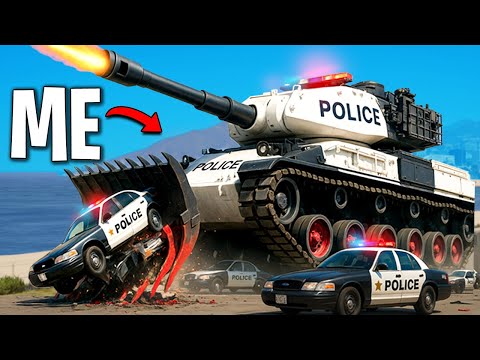 Trolling Cops with Police Tank on GTA 5