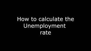 How to calculate the unemployment rate