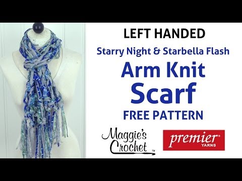 Arm Knit Starbella Flash & Starry Night Fringed Scarf - Left Handed
