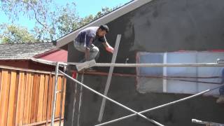 США 496: штукатурим внешние стены и выра-а-а-а-вниваем старыми дедовскими способами.