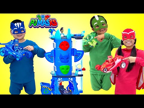 Wendy Lyndon & Eric Play Kids Superhero Dress Up Adventure with Kids Toys | PJ Masks IRL