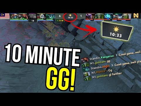 SHORTEST GAME EVER! - 10 Mins GG Ahjit and Friends vs Team N1 7.11 | Dota 2