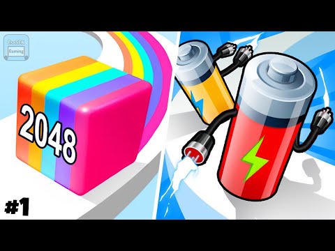 Jelly Run 2048 | Battery Run | All Levels Gameplay | Android, iOS | Satisfying Mobile Games #1