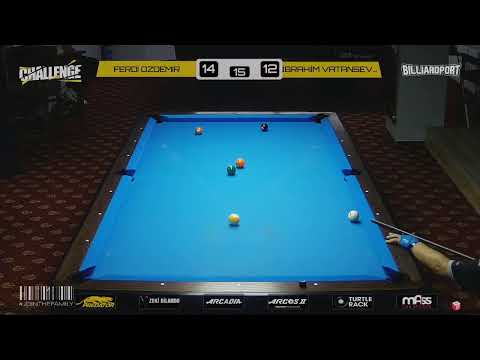 BilliardPort Challenge Match:Ferdi Ozdemir vs Ibrahim Vatansever (9 Ball,RaceTo:15,Winner Break)