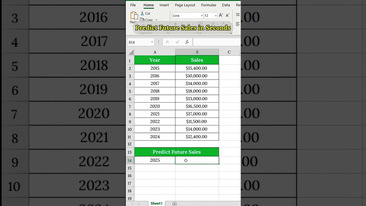 Predict Future Sales in Seconds with Excel : FORECAST Function!
