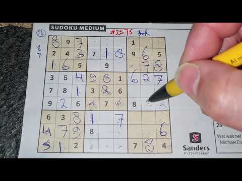 Again Our Daily Sudoku practice continues. (#2575) Medium Sudoku puzzle. 04-03-2021