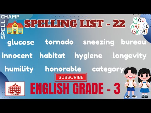 English Grade 3 Spelling List 22