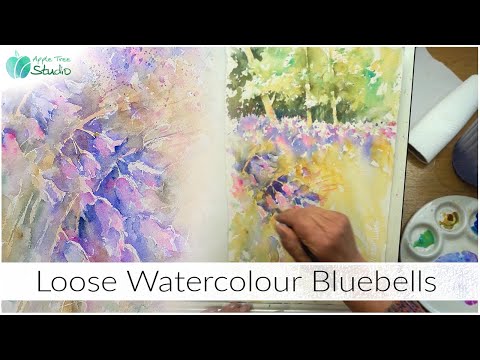 Loose Watercolour Bluebells