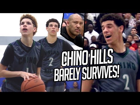 PRIME Chino Hills BARELY SURVIVES! FRESHMAN LaMelo CLUTCH FREE THROW + Lonzo OFF DAY TRIPLE DOUBLE Video