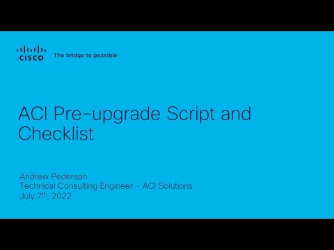 ACI Pre-Upgrade Checklist Automation | Simplify Your ACI Fabric Upgrade Process