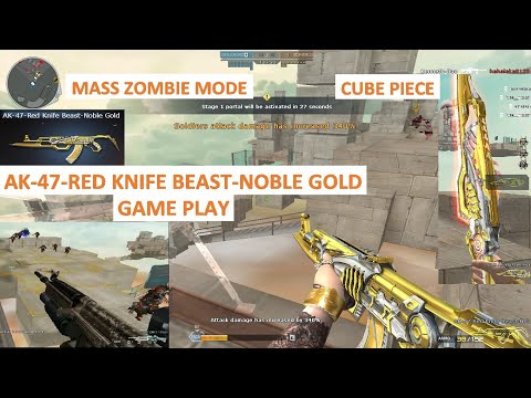 AK-47-RED KNIFE BEAST-NOBLE GOLD GAME PLAY (CUBE PIECE) in CrossFire PH 2021
