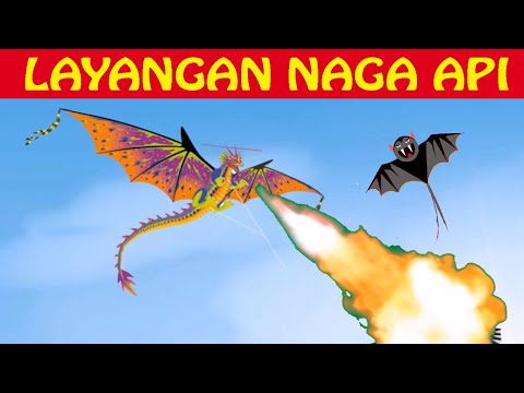 Layangan naga vs Layangan burung hantu | animasi layangan kocak