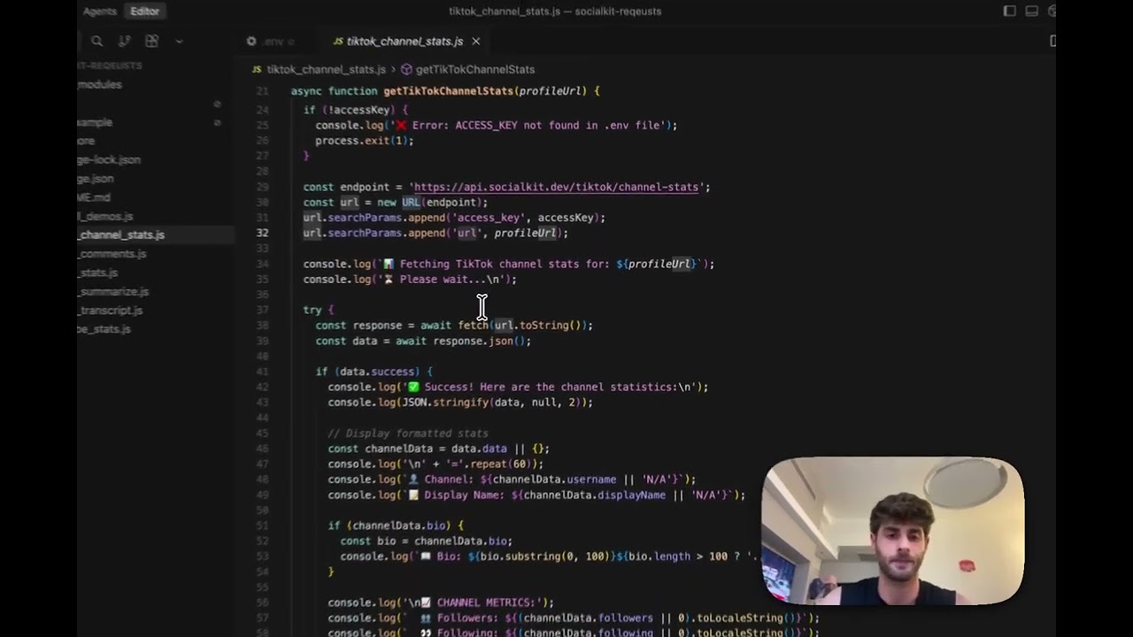 How to Scrape Any TikTok Channel Data using SocialKit API