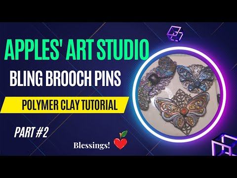 Polymer Clay ~ Bling Brooch Pin ~ Part 2