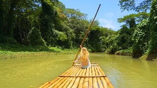 HOMEMADE BAMBOO RAFT! (Martha Brae River, Jamaica)