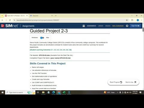 Excel 2021 In Practice – Ch 2 Guided Project 2-3 | Step-by-Step Tutorial for Beginners| SIMnet 2024