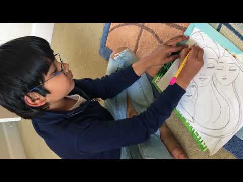 Aakarsh Cloudless Mother and Children painting