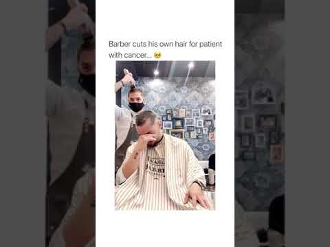 Barber Cuts His Own Hair For Patient With Cancer (Tik Tok neftabarber)