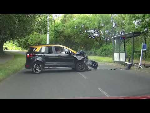 VIDEO: Disqualified driver jailed for 24 months after crashing into bus stop