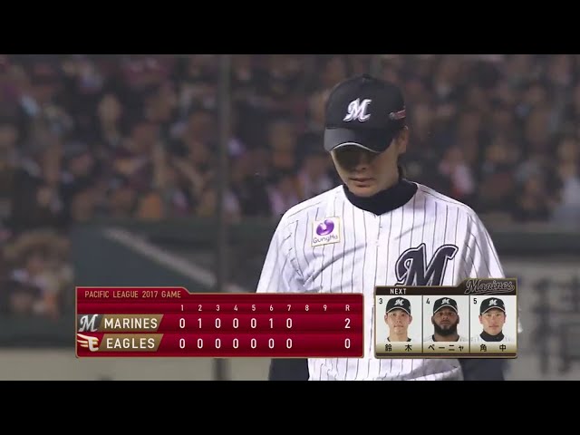 【7回裏】冴えるフォーク!! マリーンズ・二木が7回無失点の好投!! 2017/8/6 E-M