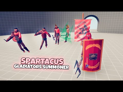 SPARTACUS (GLADIATORS SUMMONER) 1 vs 1 EVERY UNIT | TABS Modded Gameplay