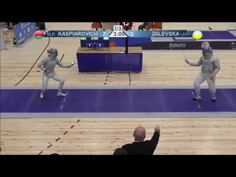 FE 2018 T16 01 F S Individual Yerevan ARM U23 European Championships BLUE KASPIAROVICH BLR vs ZALEVS
