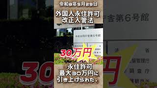 外国人の永住手数料　改正