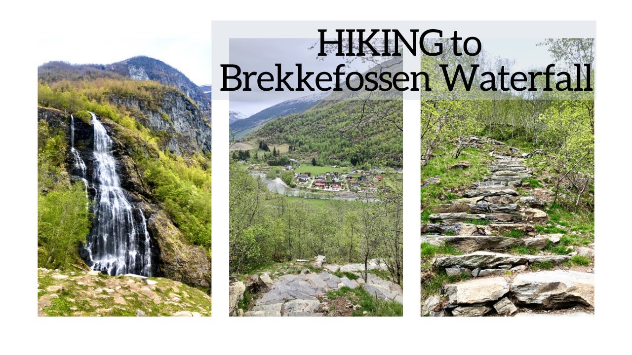 Join an adventurer on a captivating hike to Brekkefossen Waterfall.