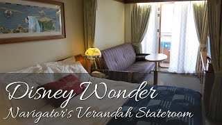 Disney Cruise Line - Disney Wonder to Alaska - Navigator's Verandah Stateroom Tour (HD)