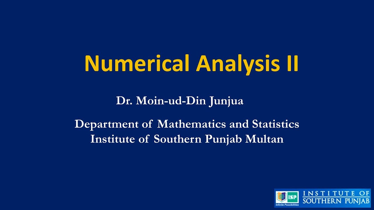 Ill-conditioned and Well-conditioned Systems by Dr. Moin-ud-Din Janjua
