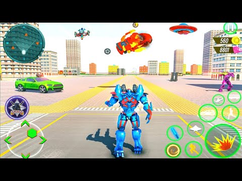 Bus Robot Car War - police robot bus games 3d