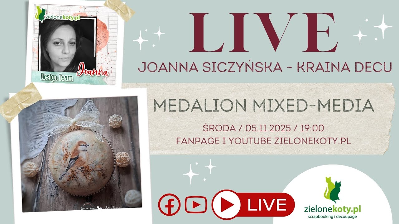 Medalion mixed-media z transmisji LIVE | Joanna