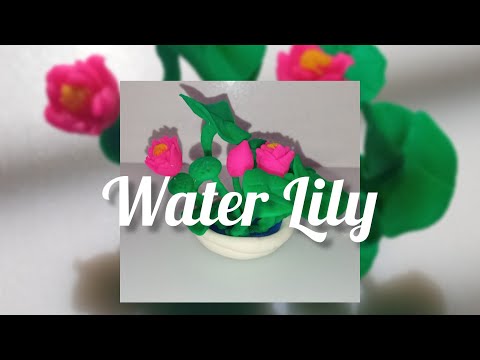 DIY mini polymer clay water lily | for beginners