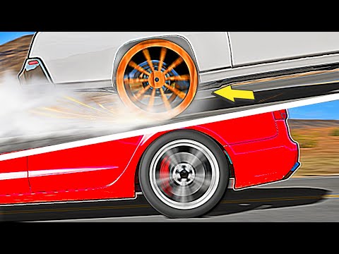 CARS with WOODEN Wheels VS STANDARD Wheels - BEAMNG Drive