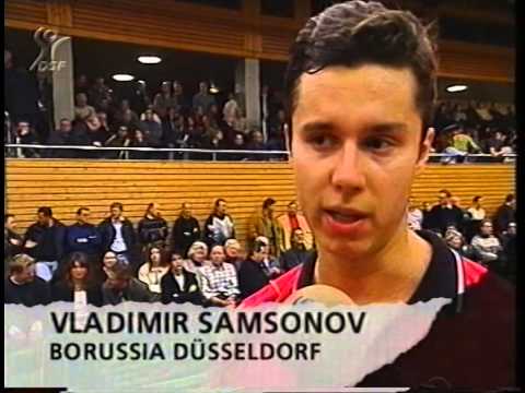 Tischtennis Bundesliga: Tan Ruiwu Slobodan Grujic vs Vladimir Samsonov Jörg Roßkopf Jan 2000