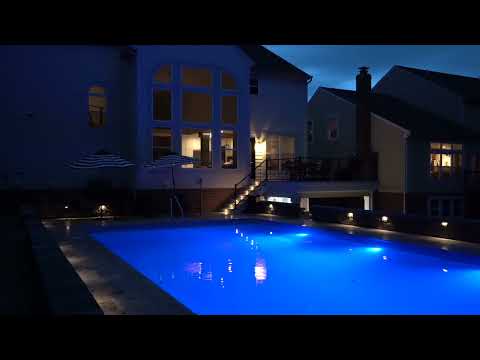 OUTDOOR-FX VINYL POOL WITH TRAVERTINE PATIO AND DECK COLUMBUS OH