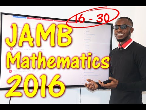 JAMB CBT Mathematics 2016 Past Questions 16 - 30
