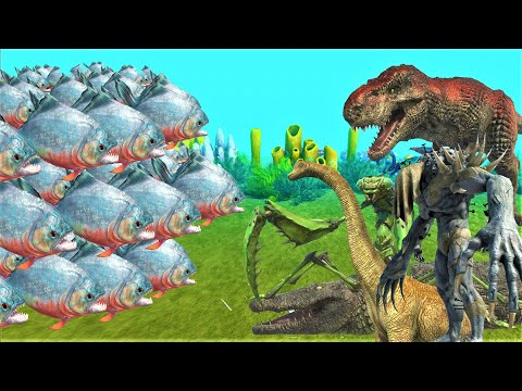 100 PIRANHA VS ALL EVERY FACTIONS UNIT (non aquatic faction) ANIMAL REVOLT BATTLE SIMULATOR