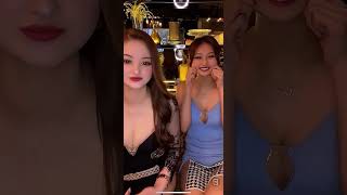 最後に右の子が見えます。キャバ嬢TikTokライブパンチラ2023/06/21@livehaisinkirinuki