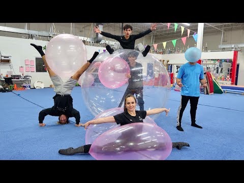 GYMNASTICS INSIDE WUBBLE BUBBLE BALL!