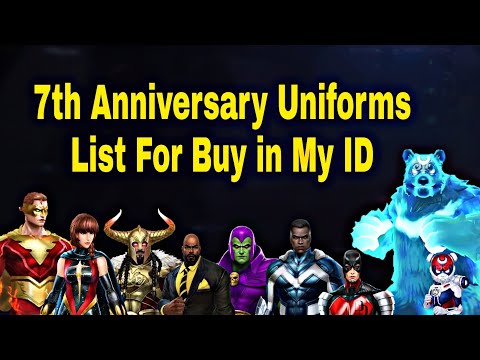 7th Anniversary My Characters Uniforms List For Buy And important Tips - Marvel Future Fight