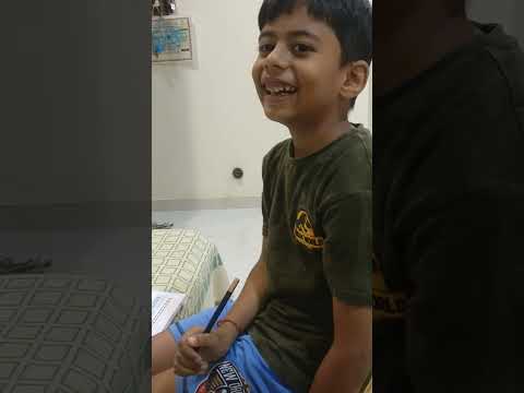 Shreehari's painting and talking 😀 #kids #kidspaint #funny