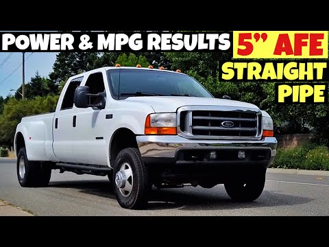 2001 F350 Powerstroke 7.3 - AFE 5" Straight Pipe Exhaust, Performance and MPG Testing Results