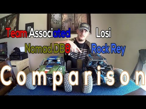 Team Associated Nomad DB8 & Losi Rock Rey Comparison