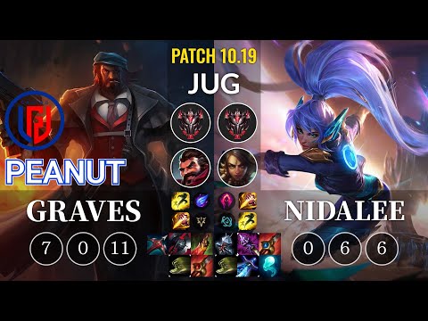 LGD Peanut Graves vs Nidalee Jungle - KR Patch 10.19